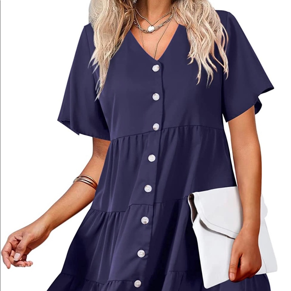 Blue tiered dress sun dress